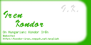 iren kondor business card